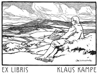 Ex Libris Mann, Landschaft und Himmel