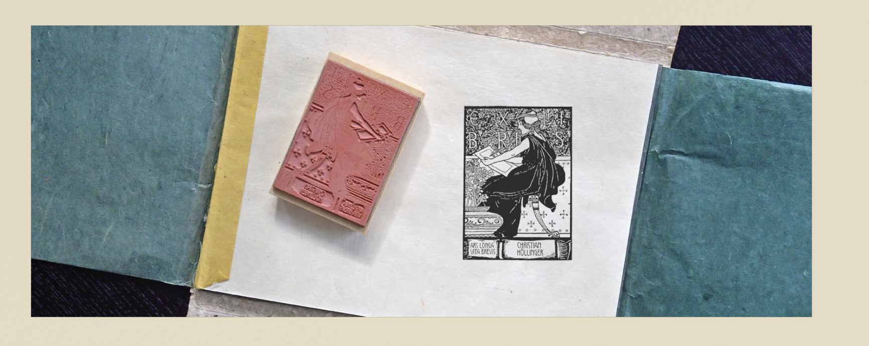 Ex Libris Stempel mit Abdruck