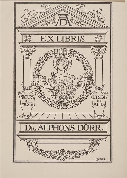 Ex Libris Dr. Alphons Dürr, neoklassizistisch