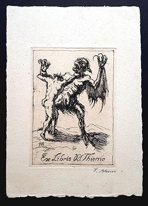 Ex Libris W. Thieric, Satyrische Figur