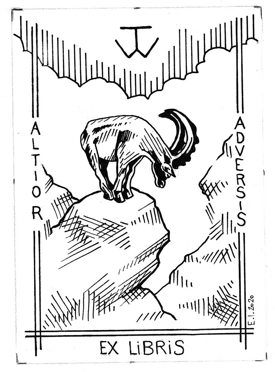 Ex Libris von Iris Schmitt - Der Steinbock