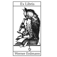 Bookplate Owl and Research (el Eu-Mik) by www.exlibris-insel.de/shop