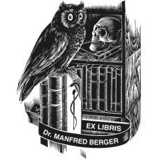 Bookplate Owl and Medicine, Aesculapius (el ar-001) by www.exlibris-insel.de/shop