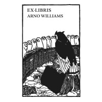 Bookplate owl, eagle owl
