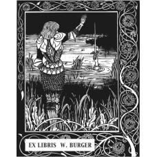 Ex Libris Artus und Excalibur von Aubrey Vincent Beardsley