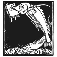 Bookplate Fish with Book