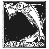 Ex Libris Fisch mit Buch