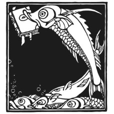 Ex Libris Fisch mit Buch