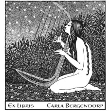 Bookplate Woman and Harp (el mu-harf) by www.exlibris-insel.de/shop