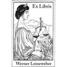 Bookplate Justitia, Libra and Wolf (el ju-001) by www.exlibris-insel.de/shop