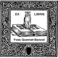 Ex Libris Katze auf Buch