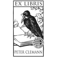 Bookplate Raven with Book