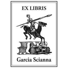 Ex Libris Ritter auf Pferd mit Pinsel