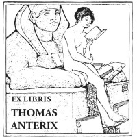 Bookplate woman sphinx