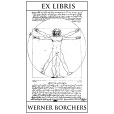 Ex Libris der vitruvianische Mensch mit Text (el davi-t) by www.exlibris-insel.de/shop