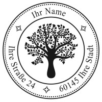 Adressstempel Baum - mit Ihrem Text 