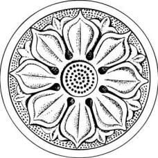 Lotus Symbol Motivstempel (st lotos-blue) by www.exlibris-insel.de/shop