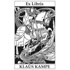 Bookplate Middle Age, Dragon and Knight
