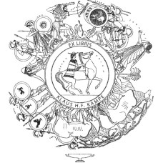 Ex Libris Herakles (Herkules) und die Stiere von Geryon (el hera-stie) by www.exlibris-insel.de/shop