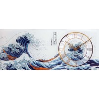 Wanduhr, die große Welle von Katsushika Hokusai