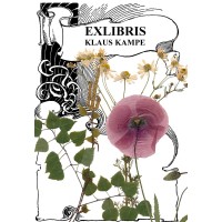 Ex libris herbarium, chamomile, poppy