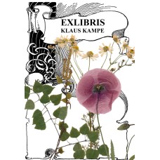 Ex libris herbarium, chamomile, poppy (el herb-kam-mohn) by www.exlibris-insel.de/shop