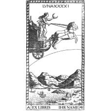 Tarot bookplate, ex libris moon, the moon, Mantegna