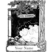 Bookplate Tree, Book and Mountain