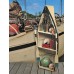 Dory boat book shelf, rowing boat table with glass top (AWO102) by www.exlibris-insel.de/shop