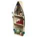 Dory boat book shelf, rowing boat table with glass top (AWO102) by www.exlibris-insel.de/shop