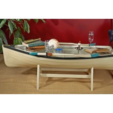 furniture wood table boat with glass top