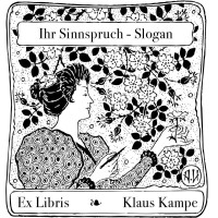 Bookplate Japan cherry blossom