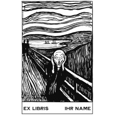 Bookplate Ex Libris the cry of Edvard Munch (el mu-schrei) by www.exlibris-insel.de/shop