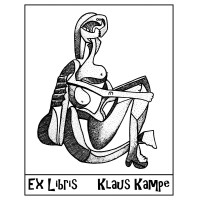 Ex Libris Kunst, sitzender Badegast