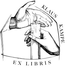Bookplate candle and hands