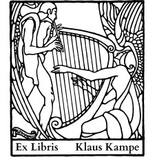 Ex Libris Musik Harfe und Flöte
