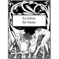 Bookplate Art Nouveau Kiss in Nature