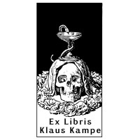 Bookplate Skull Asclepius Apothecary