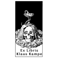 Bookplate Skull Asclepius Apothecary