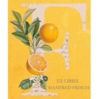 Ex Libris Etikette Buchstaben Label mit Pflanzen