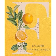 Ex Libris Buchstaben Label mit Pflanzen