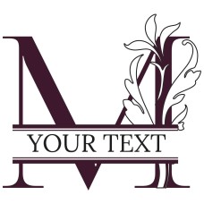 Bookplate Ex Libris initial with plants