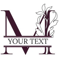 Bookplate Ex Libris initial with plants