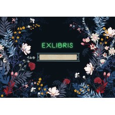 Ex Libris Buch Label Etikette Blumen Banner