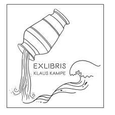 Ex Libris Welle, Meer und Vase (el well-vas) by www.exlibris-insel.de/shop