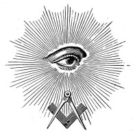 Eye and compass motif stamp