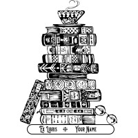 Bookplate Books in the pile