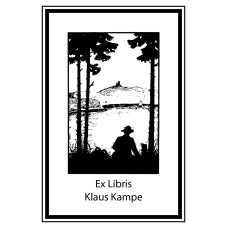 Ex Libris Wanderer, Wald, See und Burg (el wander-see) by www.exlibris-insel.de/shop