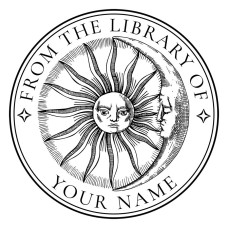 Bookplate Ex Libris Sun and Moon