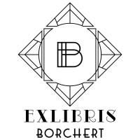 Bookplate Ex Libris and Logo Initial in Art Nouveau Frame